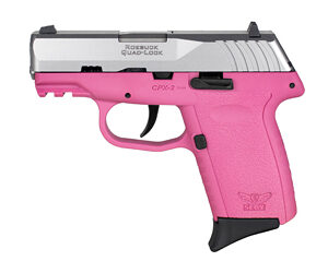 SCCY, CPX-2 Gen 3, Double Action Only, Semi-automatic, Polymer Frame Pistol, Compact, 9MM, 3.1" Barrel, Matte Finish, Natural Stainless Slide, Pink Frame, 3 Dot Sights, 10 Rounds, 2 Magazines
