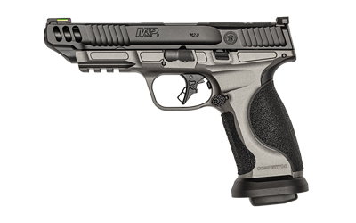 Smith & Wesson, M&P 2.0, Competitor, Striker Fired, Semi-automatic, Full Size, Metal Frame Pistol, 9MM, 5" Barrel, Cerakote Finish, Tungsten Gray Stainless Steel Frame, Armornite Finish Slide and Barrel, Optics Ready, Non-Manual Safety, Fiber Optic Front Sight, Blacked out Rear Sight, 17 Rounds, 4 Magazines