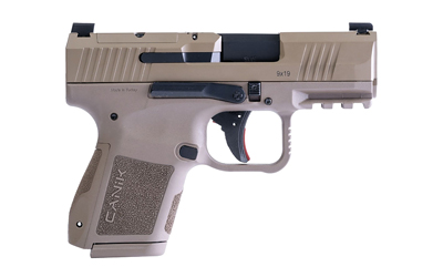 CANIK, METE MC9, Semi-automatic, Striker Fired, Poylmer Frame Pistol, Micro Compact, 9MM, 3.18" Barrel, Matte Finish, Flat Dark Earth, Optic Ready, 2 Magazines, (1)-12 Round, (1)-15 Round, Includes 3 Grip Back Straps, Magazine Loader, Custome Holster, Canik Punch and Tool Kit, Cleaning Brush and Jag, Hard Case