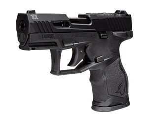 Taurus, TX22 Compact, Striker Fired, Semi-automatic, Polymer Framed Pistol, 22 LR, 3.6" Threaded Barrel, Matte Finish, Black, Ramp Front/Adjustable Rear, 13 Rounds, 2 Magazines, Manual Safety