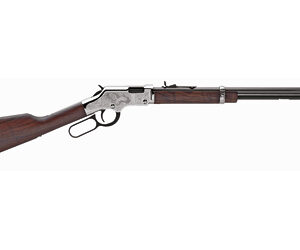 Henry Repeating Arms, Silver Eagle Edition, Lever Action Rifle, 22LR, 20" Barrel, Nickel Finish, Walnut Stock, Marbles Fully Adjustable Semi-buckhorn Rear Sight w/Reversible White Diamond Insert and Brass Beaded Front Sight, 16Rd