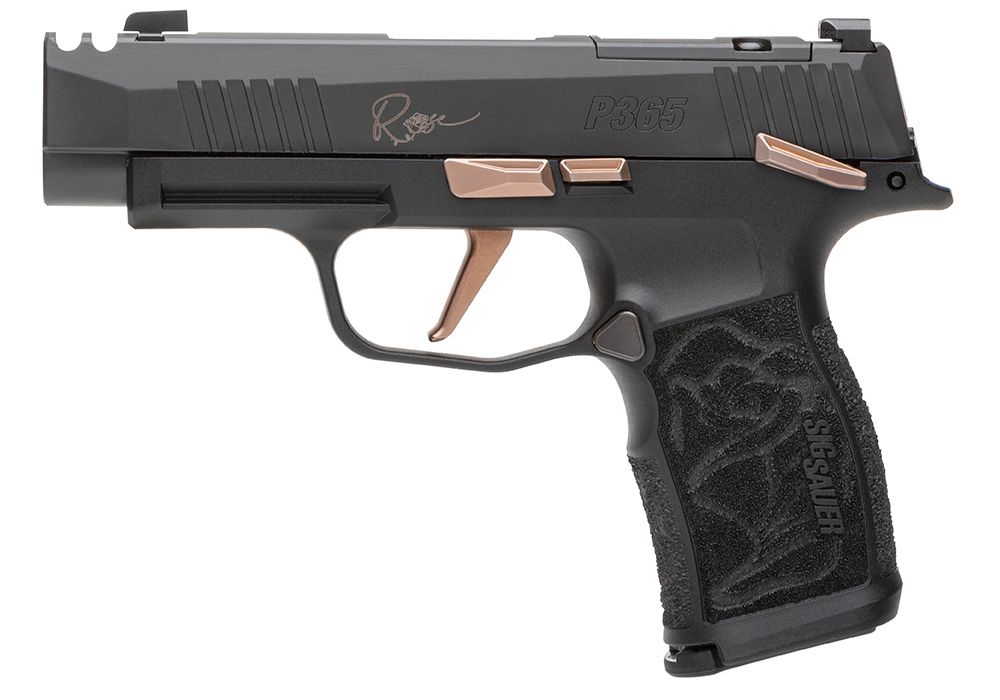 Sig Sauer, P365XL, Striker Fired, Semi-automatic, Polymer Frame Pistol, Sub-Compact, 9mm, 3.7" Barrel, Polymer Frame, Rose Finish, XRAY3 Day/Night Sights, Optics Ready, 10 Rounds, 2 Magazines, Includes Speedloader, Gun Safe