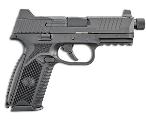 FN America, FN 509 Tactical, Semi-automatic, Striker Fired, Full Size, 9MM, 4.5" Barrel, Polymer Frame, Black, 4-24Rd Magazines and 1-17Rd Magazine, No-Manual Safety, Suppressor Height Night Sights, Low Profile Optics Mounting System, Threaded Barrel, Sight Protecting Slide Cap, Loaded Chamber Indicator, Interchangeable Backstraps, 1913 Accessory Rail, Ambi Slide Stop Lever, Ambi Mag Release, FN Soft Case