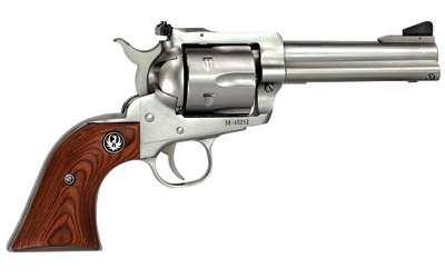 Ruger, Blackhawk, Single Action, Revolver, 357 Magnum, 4.6" Barrel, Stainless Steel, Satin Finish, Silver, Hardwood Grips, Ramp Front and Adjustable Rear Sights, 6 Rounds