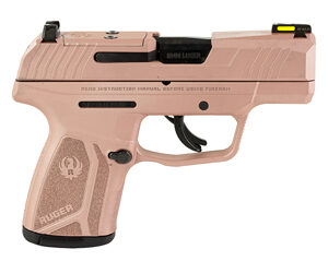 Ruger, MAX-9, Striker Fired, Semi-automatic, Polymer Frame Pistol, Sub-Compact, 9MM, 3.2" Barrel, Rose Gold Cerakote, Front TFO Night Sight, Optics Ready, Thumb Safety, 10 Rounds, 2 Magazines