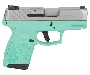 Taurus, G2S, Striker Fired, Semi-automatic, Polymer Frame Pistol, Sub-Compact, 9MM, 3.2" Barrel, Matte Finish, Silver Slide, Cyan Frame, Adjustable Sights, Manual Thumb Safety, 7 Rounds, 2 Magazines