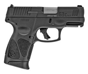 Taurus, G3C, Striker Fired, Semi-automatic, Polymer Frame Pistol, Compact, 3.2" Barrel, Matte Finish, Black, Fixed Front Sight With Drift Adjustable Rear Sight, Manual Thumb Safety, 12 Rounds, 3 Magazines