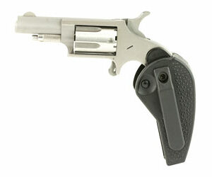 North American Arms, Mini Revolver, Single Action, Revolver, 22LR, 1.625" Barrel, Matte Finish, Stainless Steel, Silver, Holster Grip, Fixed Sights, 5 Rounds