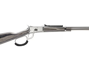 Rossi, R92, Large Loop, Lever Action Rifle, 357 Magnum, 20" Barrel, Stainless Steel Finish, Silver, Green Laminate Wood Stock, Buckhorn Sights, 8 Rounds, Right Hand