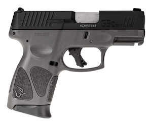 Taurus, G3C, Striker Fired, Semi-automatic, Polymer Frame Pistol, Compact, 3.2" Barrel, Gray Frame, Matte Finish Slide, Fixed Front Sight With Drift Adjustable Rear Sight, Manual Thumb Safety, 12 Rounds, 3 Magazines