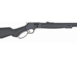 Henry Repeating Arms, Big Boy X Model, Lever Action, 45 LC, 17.5" Threaded Barrel, Blued Finish, Black Synthetic Stock, M-Lok, Large Loop Lever, Picatinny Rail, 7Rd, Brass Drilled and Tapped for a BB-RSM, Adjustable Fiber Optic Sights