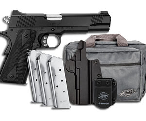 Kimber America, Custom LW, Semi-automatic, 1911, Metal Frame Pistol, Full Size, 45ACP, 5" Barrel, Matte Finish, Black, Rubber Grips, 3-Dot Fixed Sights, 3 Magazines, 7 Rounds, Includes Mission First Holster and Range Bag