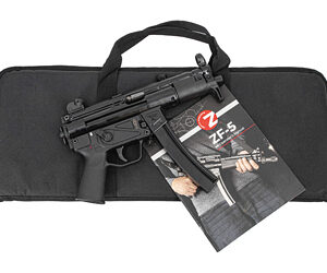 Zenith Firearms, ZF-5T Essentials Package, Semi-automatic, 9MM, 5" CHF Threaded/Trilug Barrel, 1/2X28, Matte Finish, Black, Polymer Grip, Ambidextrous Safety, Adjustable Sights, 1 Magazine, 30 Rounds, Soft Case, Manual