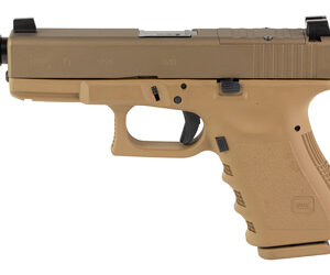 GLOCK, 19OR, Optic Ready, Semi-automatic, Compact Polymer Frame Pistol, Safe Action, 9MM, 4.6" Threaded Barrel, FDE Cerakote Finish, Suppressor Height Sights, Optics Ready, 15 Rounds, 2 Magazines, Matching FDE Cerakote Magazine Floor Plates, Will Only Accept Trijicon And Holosun RMR Footprint Optics, Must Use Screws From Shark Coast Tactical To Mount Optic