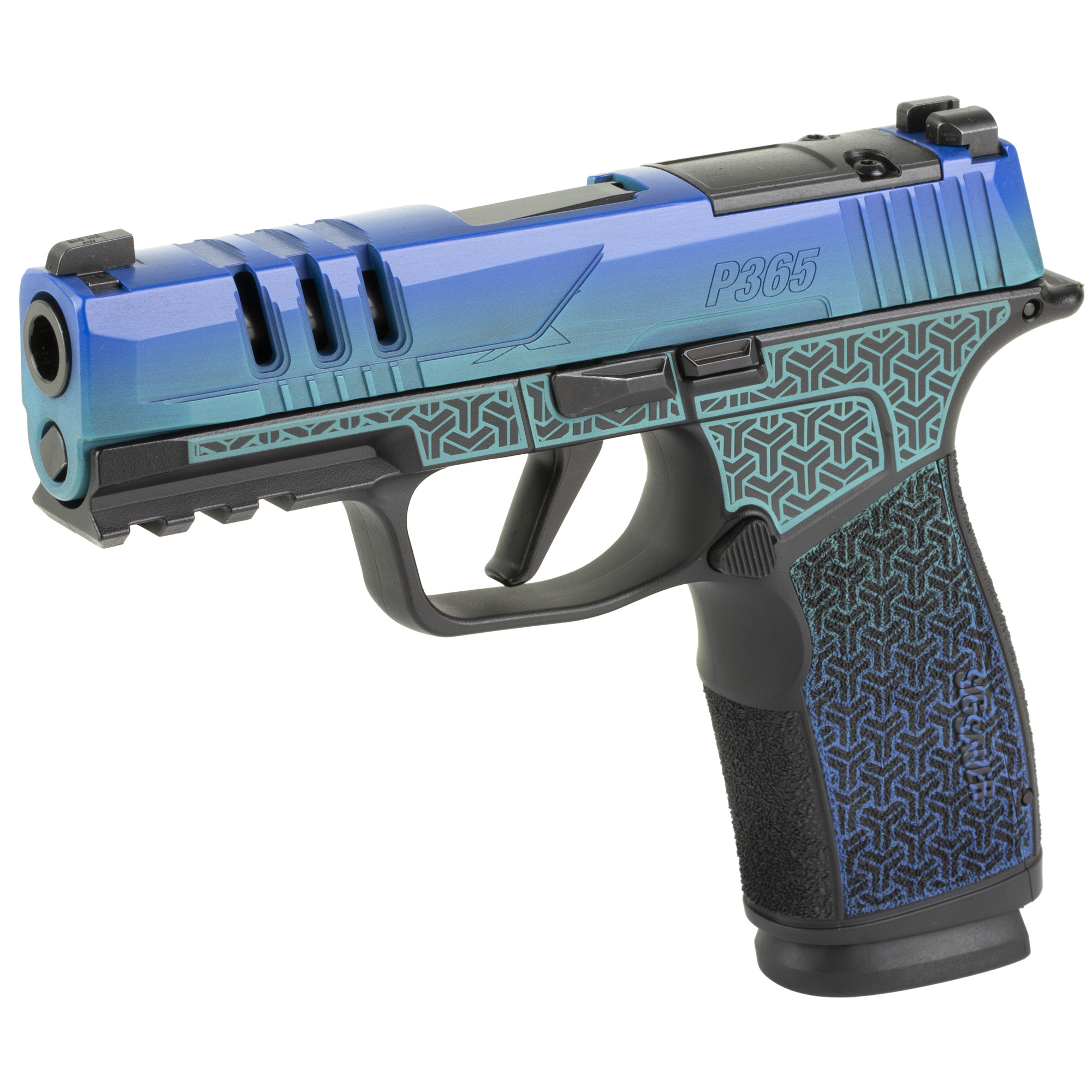 Sig Sauer, P365, XMacro, 9MM, Custom Galactic June Bug Cerakote Finish by Shark Coast Tactical