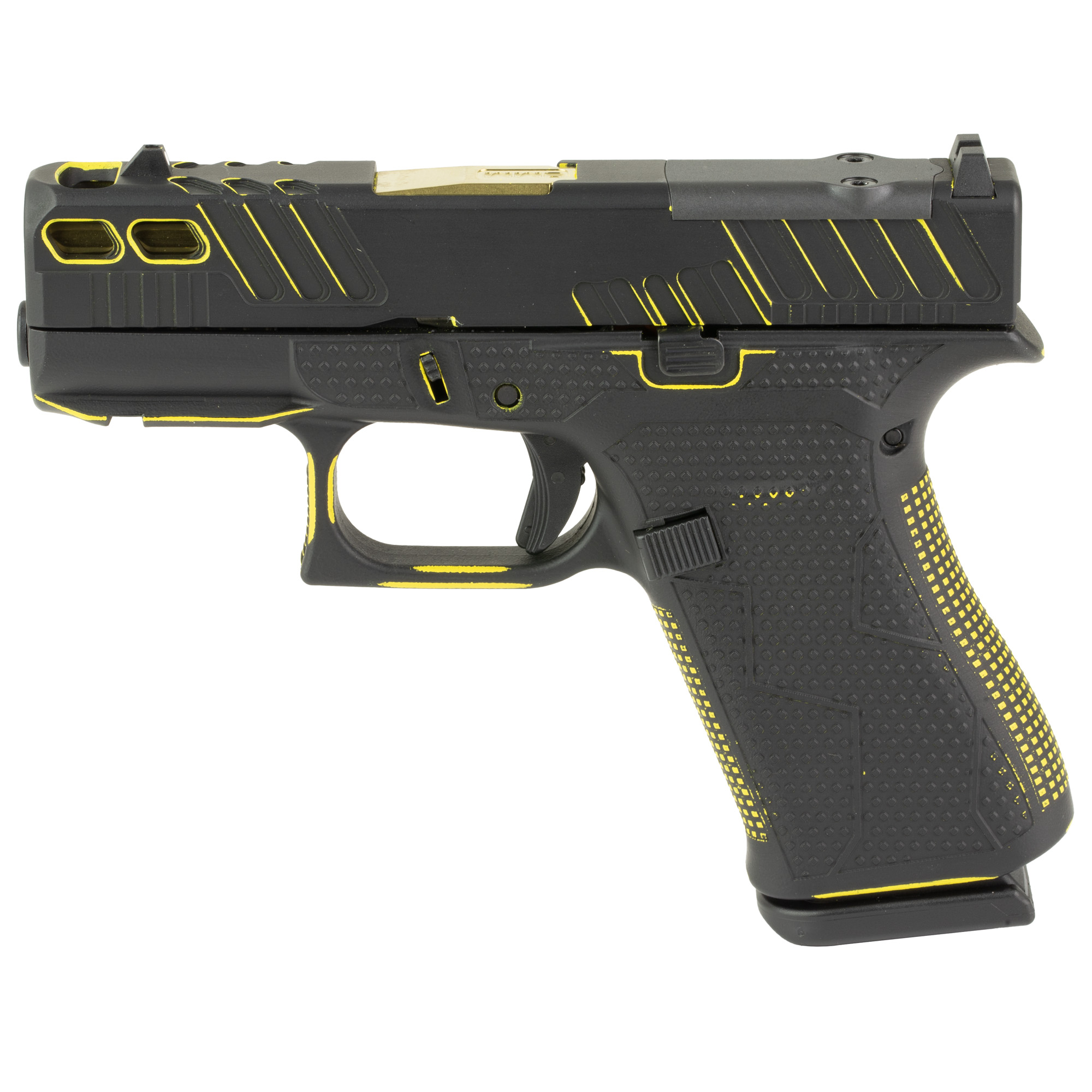 GLOCK, 43X, M.O.S, 9MM, Custom Black and Yellow Cerakote Finish by Shark Coast Tactical - Image 3