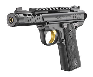 Ruger, Mark IV, 22/45 Lite, Single Action, Semi-automatic, Polymer Frame Pistol, 22LR, 4.4" Threaded Barrel, Anodized Finish, Black, Checkered Grips, Adjustable Rear Sight, Ambidextrous Safety, 10 Rounds, 2 Magazines