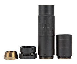 SilencerCo, Omega 36M, Suppressor, 5.56 NATO to 338 LM & 9mm, Black Finish, 5.1" -7.65" Length