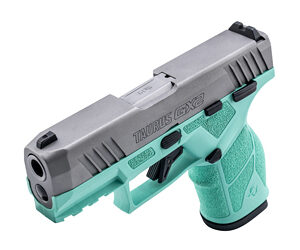 Taurus USA, GX2, Semi-automatic, Striker Fired, Compact, 9MM, 3.38" Barrel Length, Matte Finish, Cyan and Silver, Manual Safety, White Dot Front Sight with Drift Adjustable Rear Sight, 13 Rounds, 2 Magazines