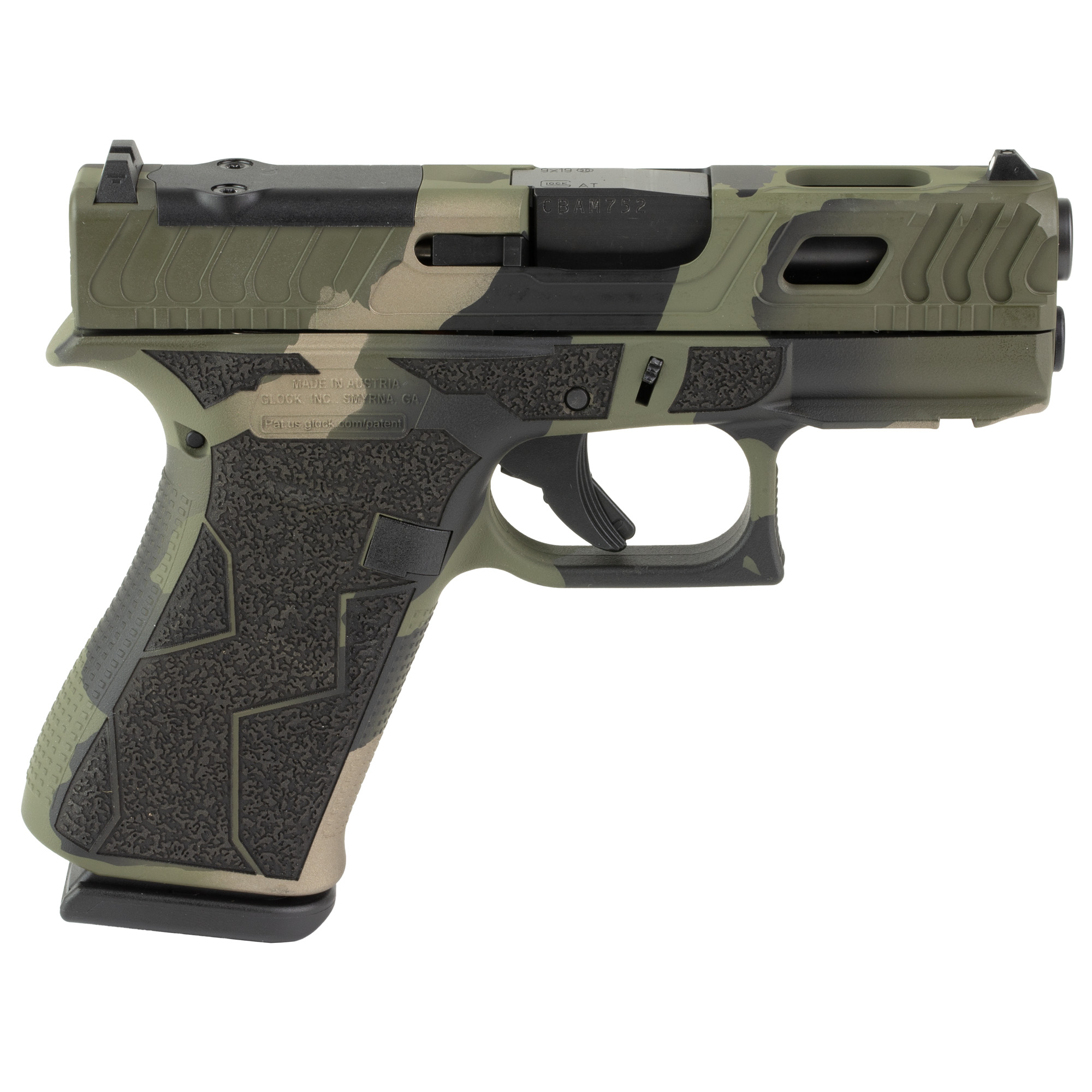 GLOCK, 43X, M.O.S, 9MM, Custom M81 Torn Camo Cerakote Finish by Shark Coast Tactical - Image 3