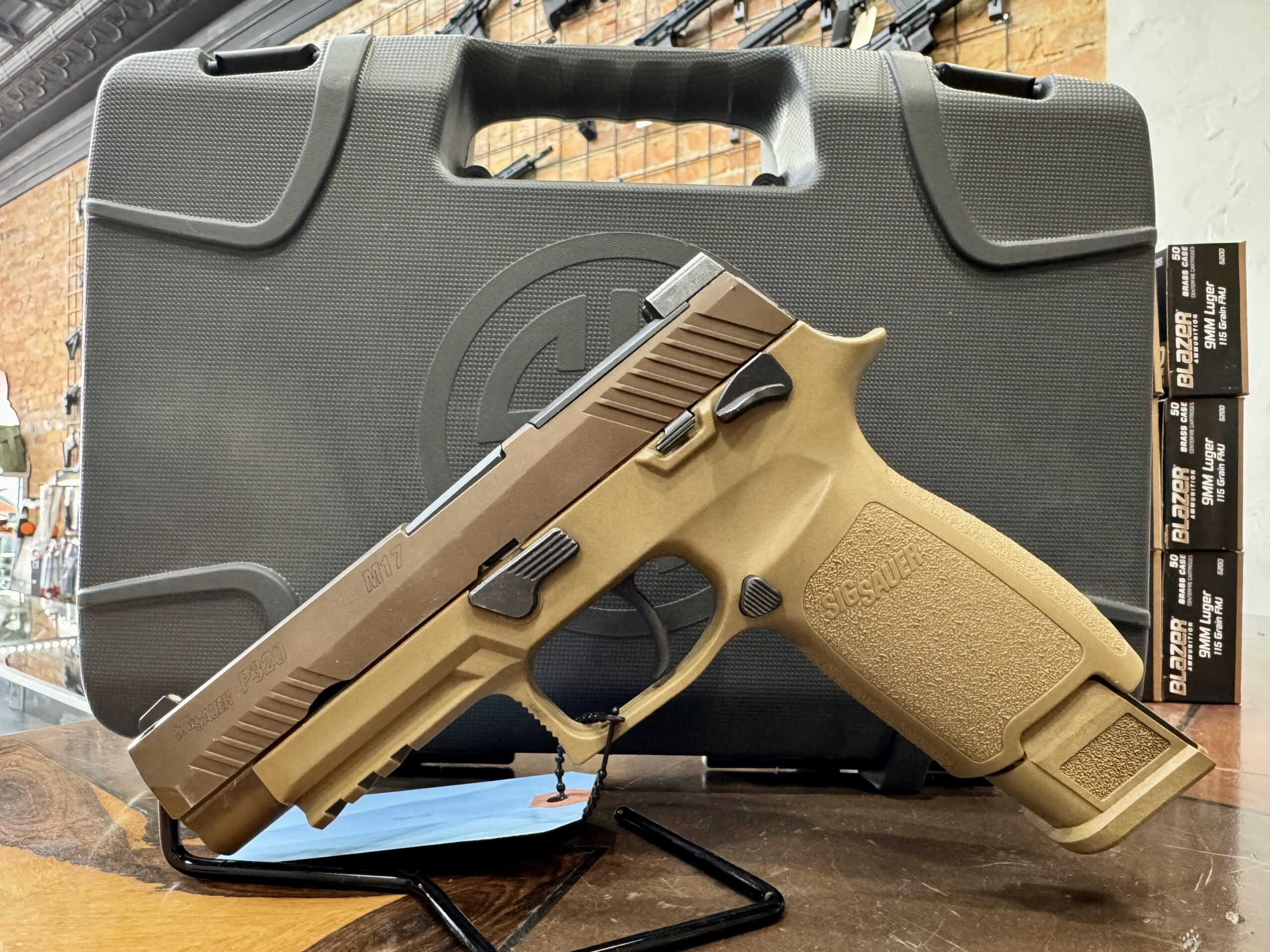 (USED) Sig Sauer, P320, M17, 9MM, 4.7" Barrel, Coyote Tan, Optics Ready, 3 Magazines,