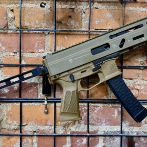 Grand Power, Stribog SP9A3, Semi-automatic, Aluminum Frame Pistol, 9MM, 8" Barrel, Threaded 1/2X28, Matte Finish, Flat Dark Earth, M-LOK Rail, Manual Safety, Non-Reciprocating Charging Handle, 30 Rounds, 3 Magazines