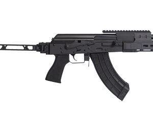 Century Arms, Tactical Draco, Semi-automatic, AK Style Pistol, Steel Frame, Full Size, 7.62X39, 7.5" Barrel, Anodized Finish, Black Linear Compensator, Polymer Grip, Strike Industries Bi-Folding Pistol Brace, Integrated Rear Sight, Adjustable Front Sight, Manual Safety, 30 Rounds, 1 Magazine