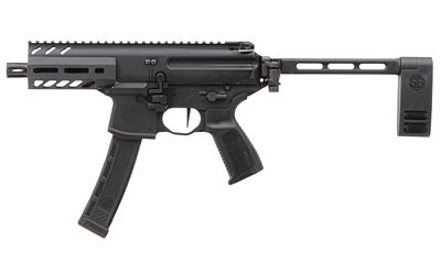 Sig Sauer, MPX K, Semi-automatic Pistol, 9MM, 4.5" Barrel, Anodized Finish, Black, Pistol Brace, 35 Rounds, 1 Magazine